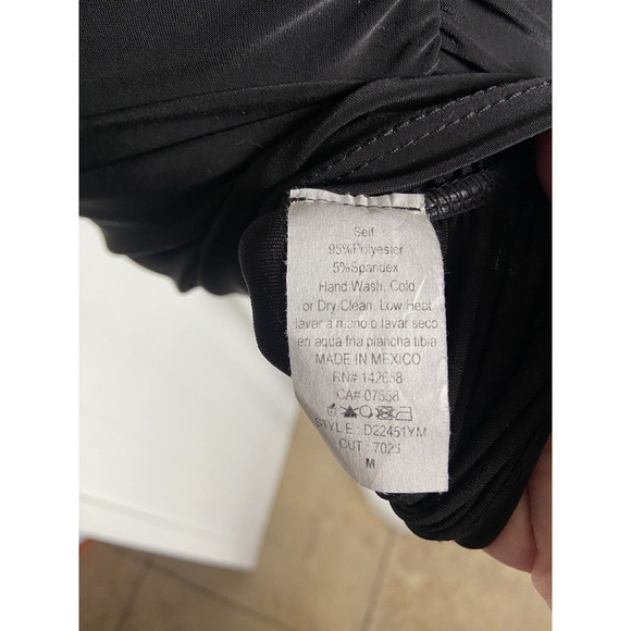 Charlotte Russe Womens‎ Dress Sz M Black Draped Bodycon Silver Strap Ruched NEW - Picture 5 of 6